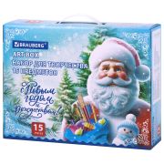 Набор подарок для развития и творчества BRAUBERG ART BOX «С НОВЫМ ГОДОМ и РОЖДЕСТВОМ!», 15 предметов, 881131