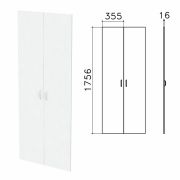 Дверь ЛДСП высокая «Бюджет», КОМПЛЕКТ 2 шт., (355х16х1756 мм), белый, 402880-290