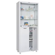 Шкаф медицинский 2-створчатый HILFE «МД 2 1670/SG» 1755х700х320 мм, стекло, белый, S26199203509