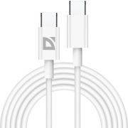 Кабель USB Type-C-Type-C, 30 Вт, белый, 2 м, DEFENDER F182, 87537