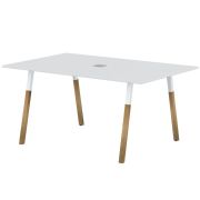 Стол для переговоров FORTA FSCT 1510, белый/бук, 1580х1020х733 мм