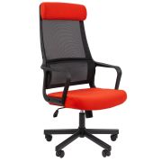 Офисное кресло CHAIRMAN 590, ткань/сетка, черный/красный
