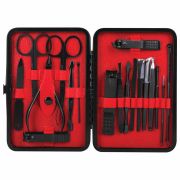 Универсальный набор для маникюра и педикюра 18 в 1 в футляре, STANDARD, черный карбон, WBZ (ВБЗ), 609487