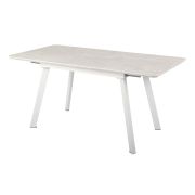 Стол обеденный раскладной LEWAY 120(160)х80, белый/камень