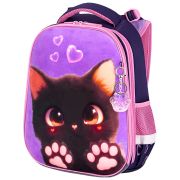 Ранец BRAUBERG PREMIUM, 2 отделения, с брелоком, «Paw prints», велюровая панель, 38х29х16 см, 273098