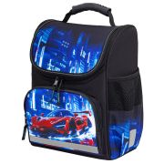 Ранец ПИФАГОР BASIC, 1 отделение, 3 кармана, эргономичная спинка, «Speed rusher», 35х28х18 см, 273141