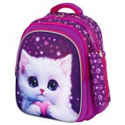 Рюкзак BRAUBERG KIDS MIND с пеналом в комплекте, 2 отделения, «Humble Cat», 40х28х18 см, 273176