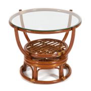 Столик журнальный со стеклом «BENOA» 5005 Pecan (коричневый)