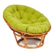 Кресло PAPASANПАПАСАН 2301 W с подушкой диаметр подушки 125 см, 115х101х104 см, Cognac (коньяк), флок Олива, 23