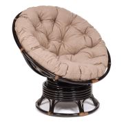 Кресло-качалка PAPASANПАПАСАН w 2301 B с подушкой 115х78х104 см, Antique brown (античный черно-коричневый), экошерсть Коричневый, 1811-5