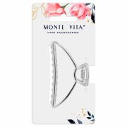 Краб для волос 7,8 см, серебристый, MONTE VITA (МОНТЕ ВИТА), 457016