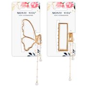 Краб для волос 7,5 см, с подвесками, золотистый, АССОРТИ, MONTE VITA (МОНТЕ ВИТА), 457019