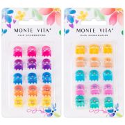 Крабы для волос НАБОР 15 шт., 0,8 см, глянцевый, АССОРТИ, MONTE VITA (МОНТЕ ВИТА), 457028