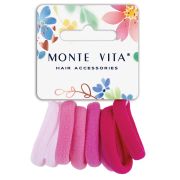 Резинки для волос НАБОР 8 шт., мягкие, средние, оттенки розового, MONTE VITA (МОНТЕ ВИТА), 457048