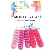 Резинки для волос НАБОР 5 шт., диаметр 3 см, пружинка, оттенки розового, MONTE VITA (МОНТЕ ВИТА), 457060