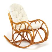 Кресло-качалка VIENNA (разборная)  без подушки  ротанг top quality, 58x133x102 см, Cognac (коньяк)