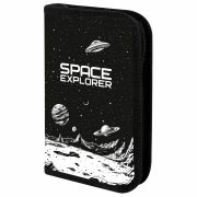 Пенал ПИФАГОР, 1 отделение, ламинированный картон, 19х11 см, «Space invader», 273469