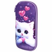 Пенал ЮНЛАНДИЯ, 1 отделение, 1 откидная планка, карман, EVA покрытие soft-touch, 22х10х5 см, «Cute cat», 273184