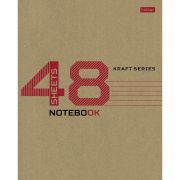 Тетрадь А5 48 л., HATBER скоба, линия, обложка КРАФТ, 079276, 48Т5В2_28075