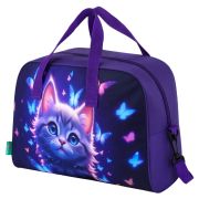 Сумка для занятий с плечевым ремнем, подкладкой BRAUBERG KIDS с ручками, 35x25x15 см, «Curious cat», 273291