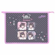 Папка для тетрадей ЮНЛАНДИЯ А4, 1 отделение, пластик, на молнии, «Anime dreamer», 273349