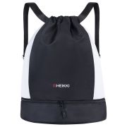 Рюкзак спортивный мешок HEIKKI ACTION (ХЕЙКИ) с отделением для обуви, вентилируемые стенки, 45х34 см, «Total black», 273455