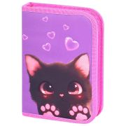 Пенал BRAUBERG, 1 отделение, 2 откидные планки, полиэстер, 21х14 см, «Paw prints», 273526