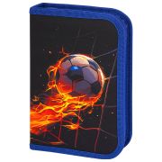 Пенал BRAUBERG, 1 отделение, 2 откидные планки, полиэстер, 21х14 см, «Burning ball», 273529