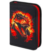 Пенал BRAUBERG с наполнением, 1 отделение, 1 откидная планка, 24 предмета, 21х14 см, «Fire dino», 273535