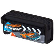 Пенал ЮНЛАНДИЯ ЮНИОР, 2 отделения, с ручкой, полиэстер, «Speed demon», 21х8х6 см, 273817