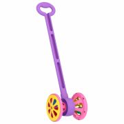 Каталка на палочке «Весёлые колёсики» с шариками, 15x12x55 см, цвет фиолетово-розовый, НОРДПЛАСТ, 760