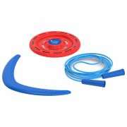 Игровой набор 3 в 1: скакалка гимнастическая 2,5 м, бумеранг, летающая тарелка, НОРДПЛАСТ, 431782