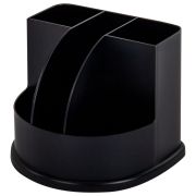 Подставка-органайзер BRAUBERG «ULTRA», 132х122х108 мм, 5 отделений, черная, 238256