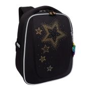 Ранец GRIZZLY анатомическая спинка, с брелоком, для девочек, «STARS», 36х29х18 см, RAf-592-4/3