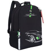 Рюкзак GRIZZLY школьный, жёсткая спинка, 2 отделения, для мальчиков, «RACING SPEED», 38х29х16 см, RB-551-4/1