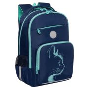 Рюкзак GRIZZLY школьный, анатомическая спинка, 2 отделения, для девочек, «AZURE», 40х25х13 см, RG-564-4/1
