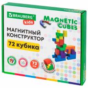 Магнитный конструктор MAGNETIC CUBES «КУБИЧЕСКИЙ», 72 магнитных кубика, BRAUBERG KIDS, 665724