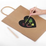 Пакет подарочный КОМПЛЕКТ 7 шт., 26x13x32 см, скретч-слой + стилус, «Heart on Kraft», ЗОЛОТАЯ СКАЗКА, 591971