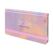 Еженедельник датированный 2026 с резинкой 171х93 мм, BRAUBERG, твердый, УФ-ЛАК, 64 л., «Пастель», 117355