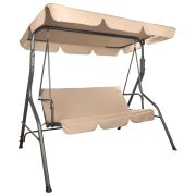 Качели садовые DASWERK (ДАСВЕРК) «COMFORT SC-003», 3 места, Ш170хГ110хВ153 см, мягкое сиденье, кофейный, 680052