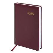 Ежедневник датированный 2026, А5, 138x213 мм, BRAUBERG «Select», балакрон, бордовый, 117084
