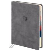 Ежедневник датированный 2026 B6 125х173 мм, GALANT «Vivid», под кожу, серый, 117410