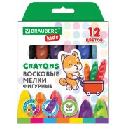 Восковые мелки фигурные BRAUBERG KIDS «Батоны», 12 цветов, 273093
