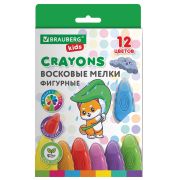 Восковые мелки фигурные BRAUBERG KIDS «Капельки», 12 цветов, 273094