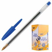 Ручка шариковая BIC «Cristal», СИНЯЯ, корпус прозрачный, узел 1 мм, линия письма 0,32 мм, 847898/528921