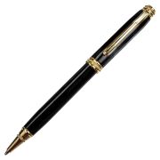 Ручка подарочная шариковая GALANT «Black», корпус черный, золотистые детали, пишущий узел 0,7 мм, синяя, 140405