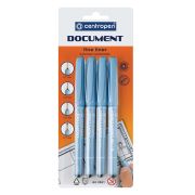 Ручки капиллярные (линеры) ЧЕРНЫЕ CENTROPEN «Document» НАБОР 4 шт., линия 0,1/0,3/0,5/0,7 мм, 2631/4, 2 2631 0404