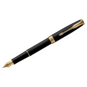 Ручка перьевая PARKER «Sonnet Core Matt Black GT», корпус черный матовый лак, позолоченные детали, черная, 1931516