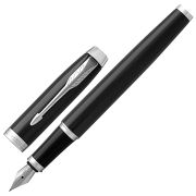 Ручка перьевая PARKER «IM Core Black Lacquer CT», корпус черный глянцевый лак, хромированные детали, синяя, 1931644