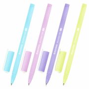 Ручка шариковая BRAUBERG SOFT TOUCH STICK «PASTEL» СИНЯЯ, мягкое покрытие, корпус ассорти, узел 0,7 мм, 143698